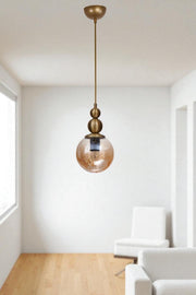 Candeeiro de Teto – Ø15 cm – Mel e Ouro – Metal e Vidro