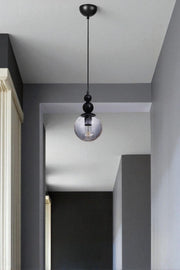 Candeeiro de Teto – 80 cm – Cinza e Preto – Metal e Vidro