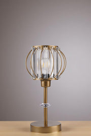 Candeeiro de Mesa – Ø20 h:16 cm – Dourado – Metal e Vidro