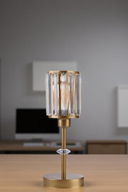 Candeeiro de Mesa – 41 cm de Altura – Dourado – Metal e Vidro