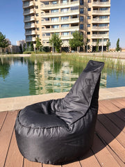 Poltrona estilo pufe – 60x70x30 cm – Preto – 100% poliéster