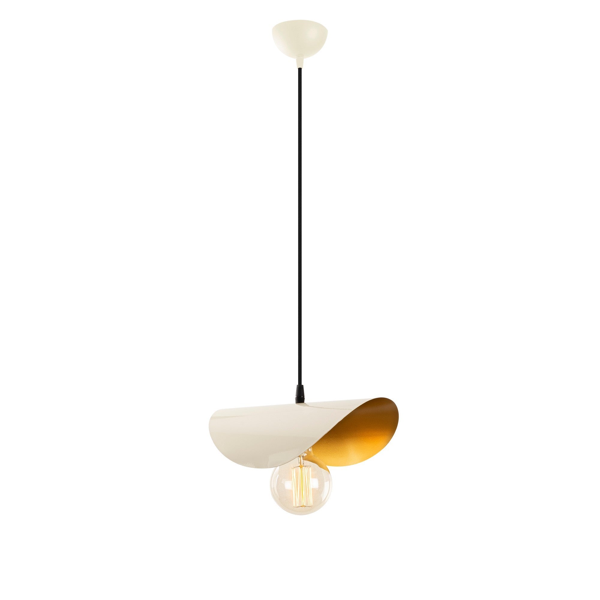 Candeeiro de Teto Moderno e Elegante, Branco e Dourado, 30 x 17 cm | Altura: 106 cm, Soquete E27, Máx. 40 W | Design Escandinavo Glamouroso para Decoração de Casa