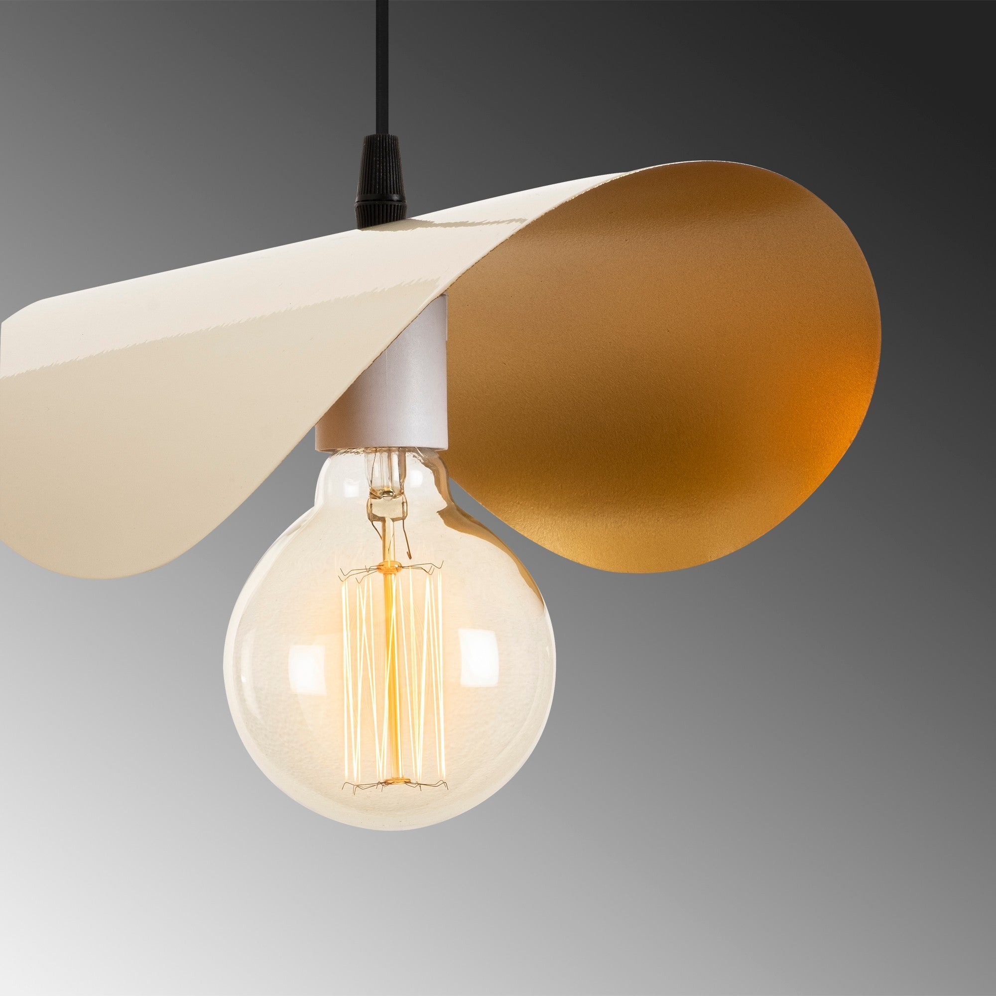 Candeeiro de Teto Moderno e Elegante, Branco e Dourado, 30 x 17 cm | Altura: 106 cm, Soquete E27, Máx. 40 W | Design Escandinavo Glamouroso para Decoração de Casa