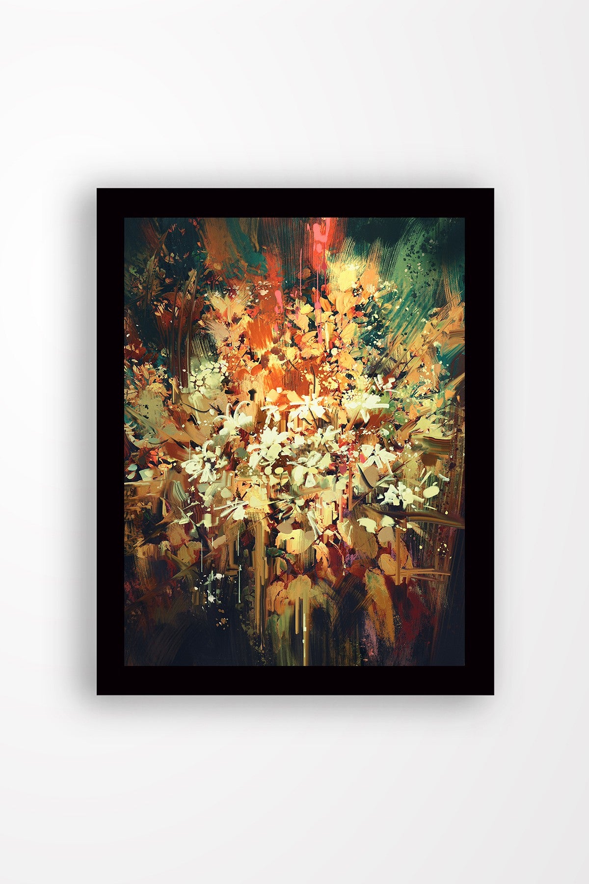 Pintura decorativa elegante emoldurada em MDF, 41 x 56 cm | Obra de arte 100% MDF com moldura de madeira de 3 cm | Perfeita para decoração de casa e interiores modernos