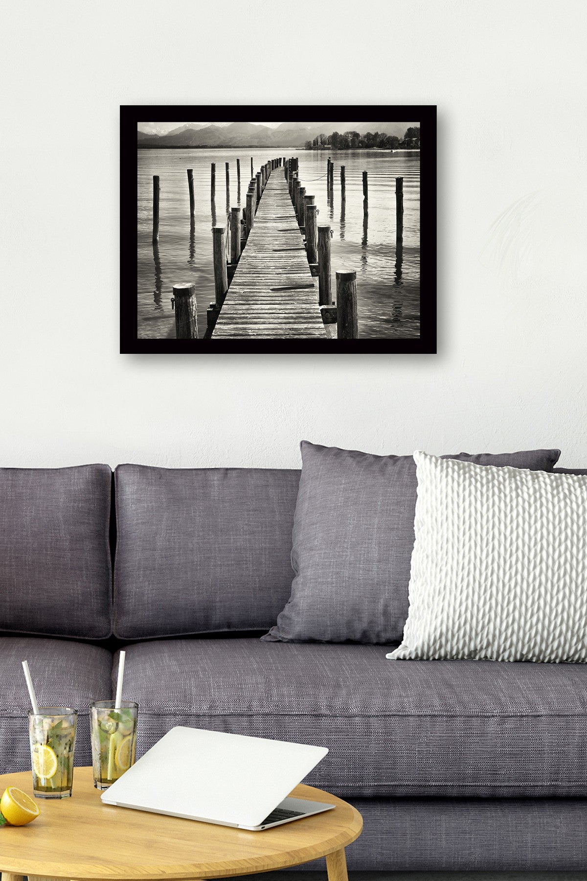 Pintura decorativa elegante emoldurada em MDF, 41 x 56 cm | Obra de arte 100% MDF com moldura de madeira de 3 cm | Perfeita para decoração de casa e interiores modernos
