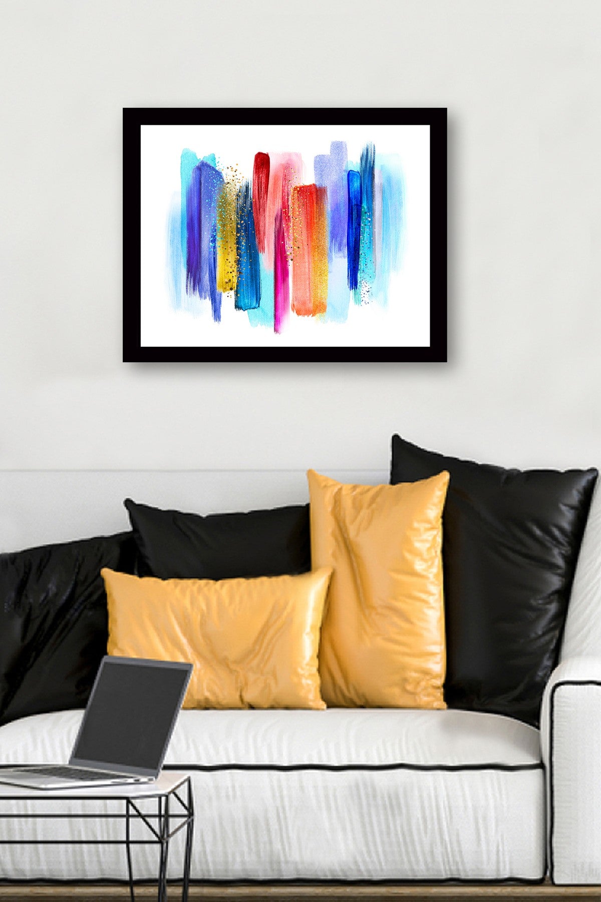 Pintura decorativa elegante emoldurada em MDF, 41 x 56 cm | Obra de arte 100% MDF com moldura de madeira de 3 cm | Perfeita para decoração de casa e interiores modernos