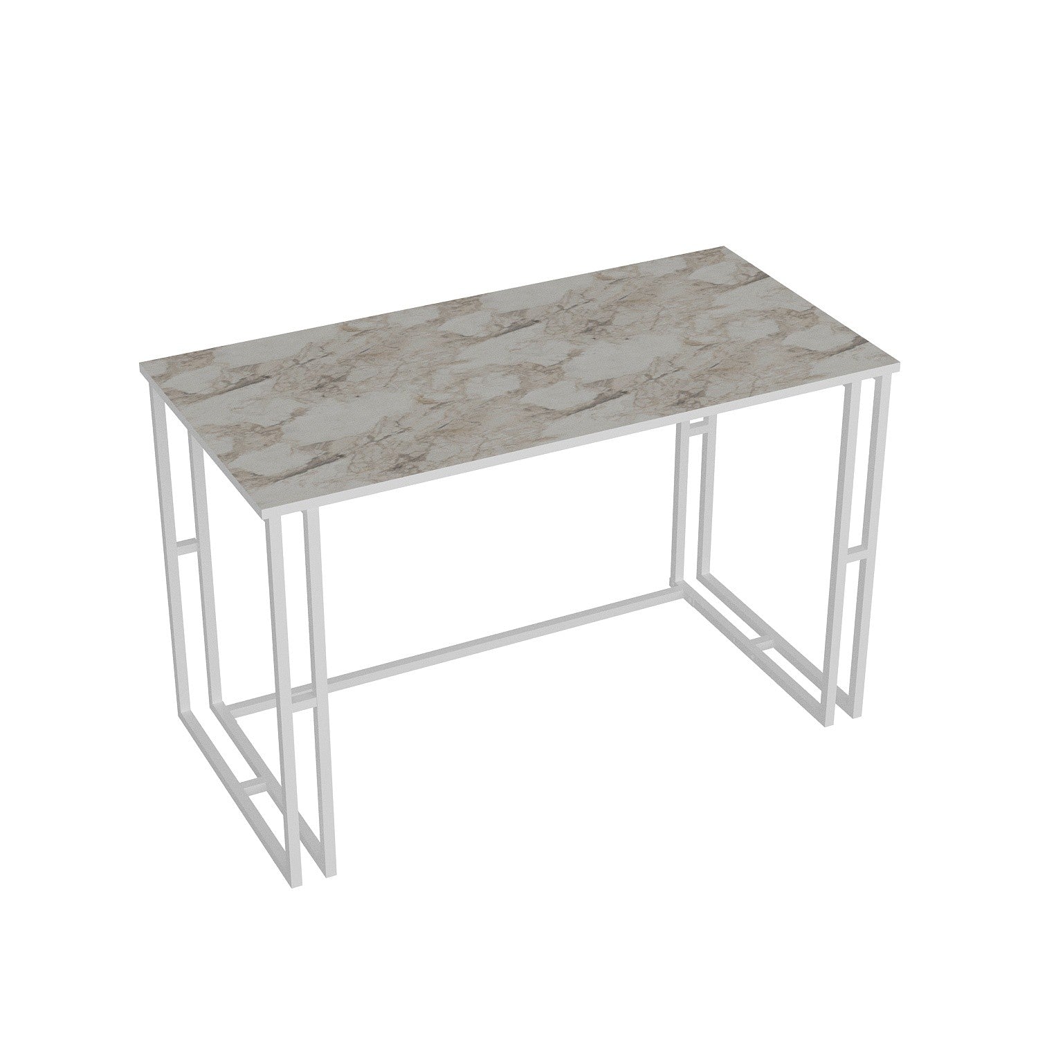 Secretária de Estudo/Escritório Escandinava, Branca, 120 x 60 x 75 cm | Painel de Partículas 100% Revestido em Melamina, 18 mm de Espessura, Pernas de Metal Resistente | Perfeita para Casa e Escritório Modernos
