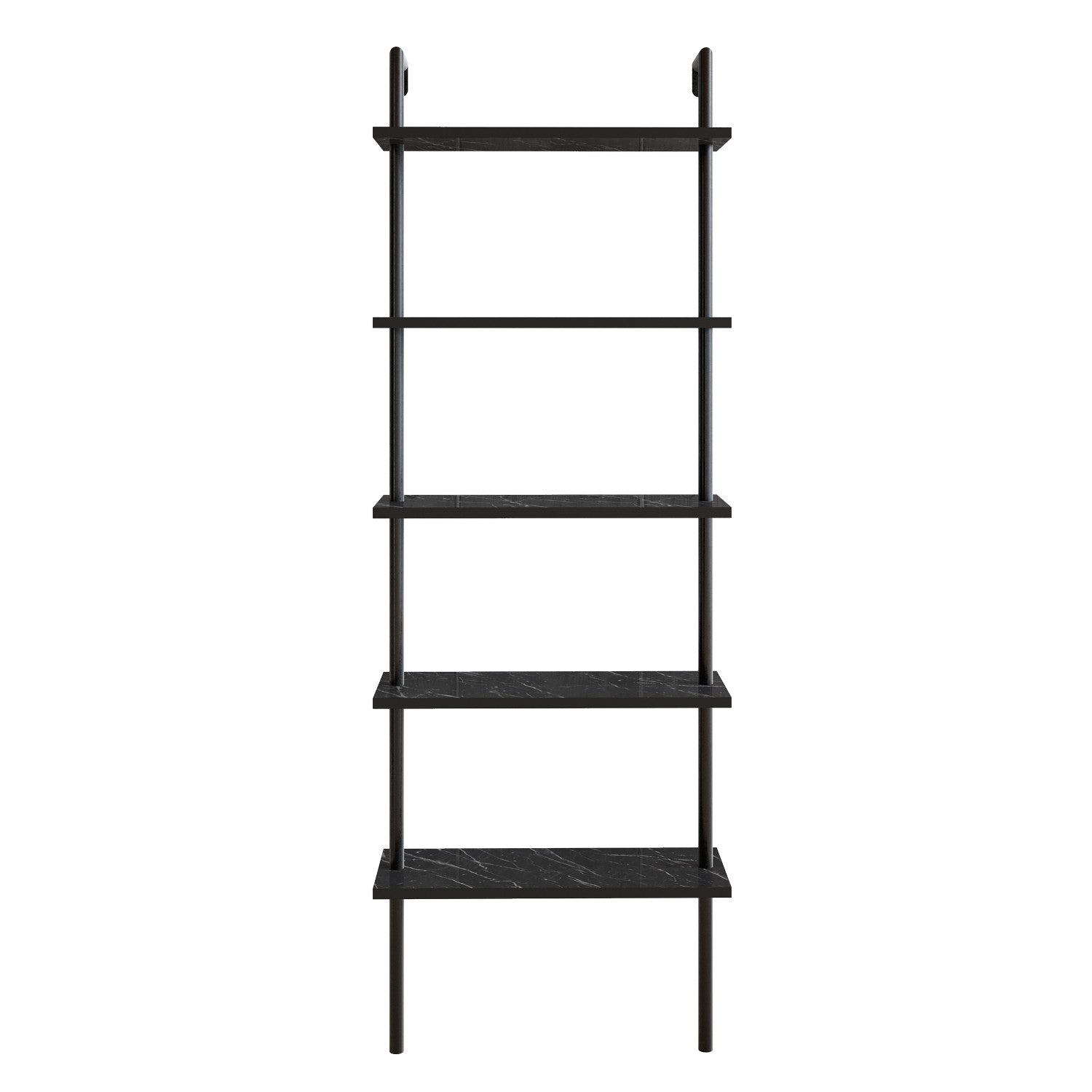 Estante industrial preta, 60 cm x 174 cm x 22 cm | Painel de partículas 100% revestido em melamina, 18 mm de espessura, pés de metal | Montável na parede, armazenamento elegante e funcional