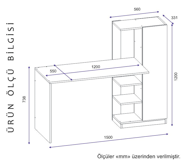 Secretária de Estudo – 120x55x73.8 cm – Branco – Painel de partículas revestido a melamina