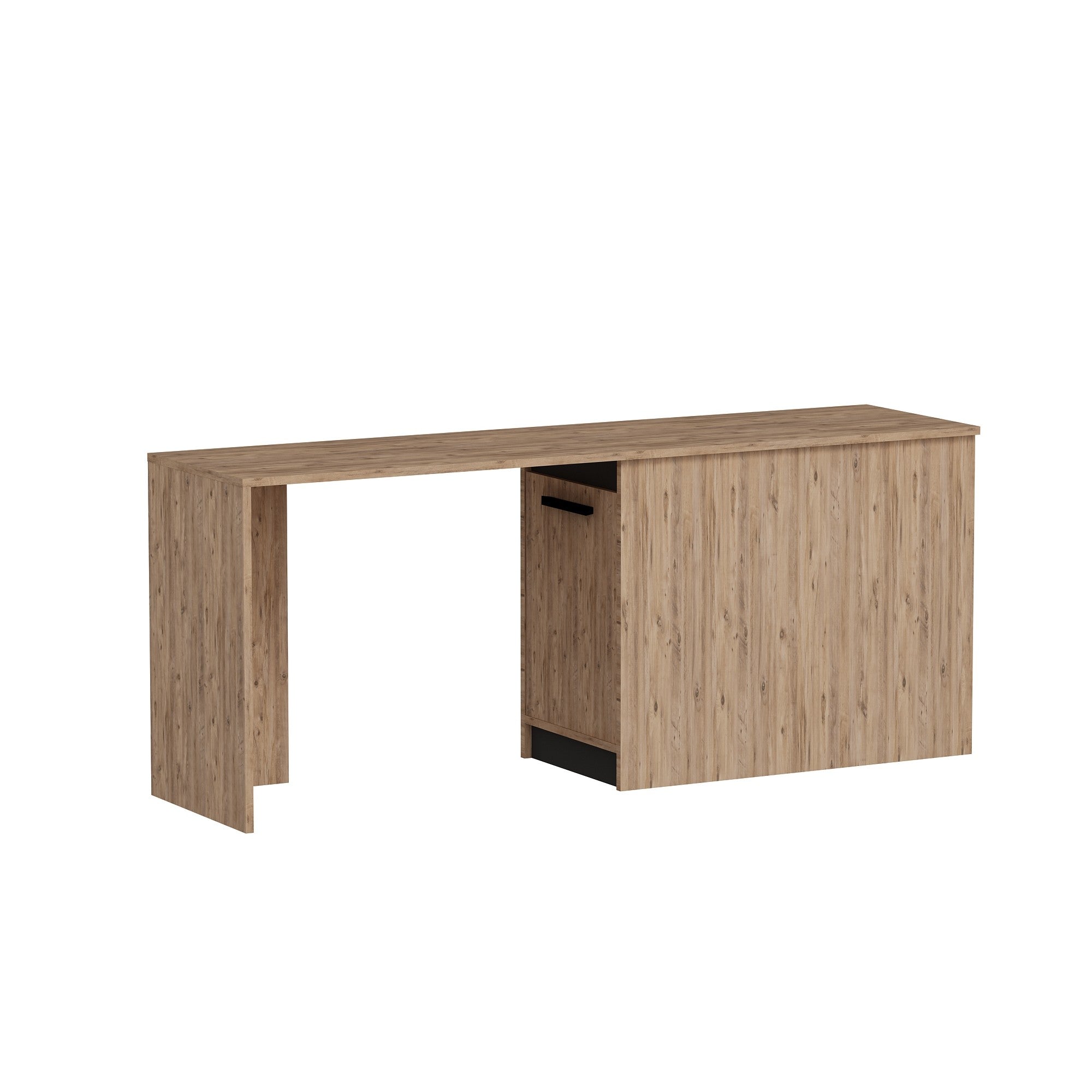 Secretária de Estudo – 180cm x 73,8cm x 47cm – Pinheiro Atlântico e Antracite – Aglomerado revestido de melamina