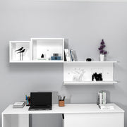 Prateleira de parede – 180 cm x 80.4 cm x 19.6 cm – Branco – Painel de partículas