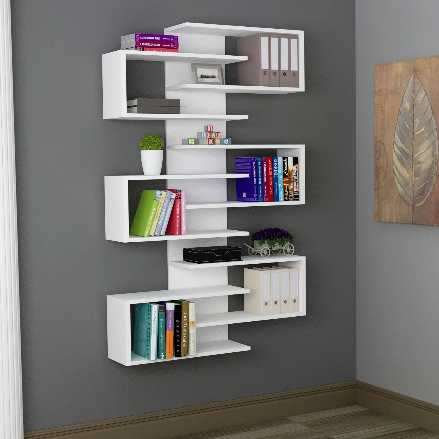 Estante de Livros – 75 cm x 161,3 cm x 21,3 cm – Branco – Painel de partículas revestido de melamina
