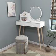 Toucador – 132.2cm x 90cm x 35cm – Branco – Painéis de partículas revestidos a melamina