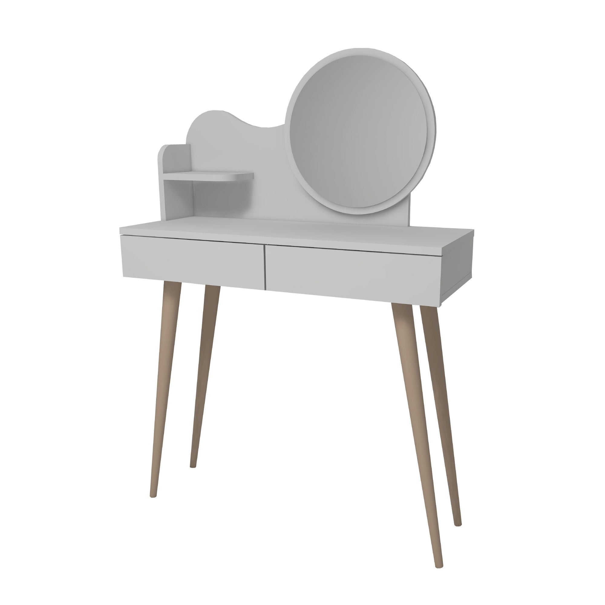 Toucador – 132.2cm x 90cm x 35cm – Branco – Painéis de partículas revestidos a melamina