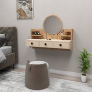 Toucador – 90 x 36,8 x 75 cm – Pinho Atlântico e Bege – Painel de Partículas