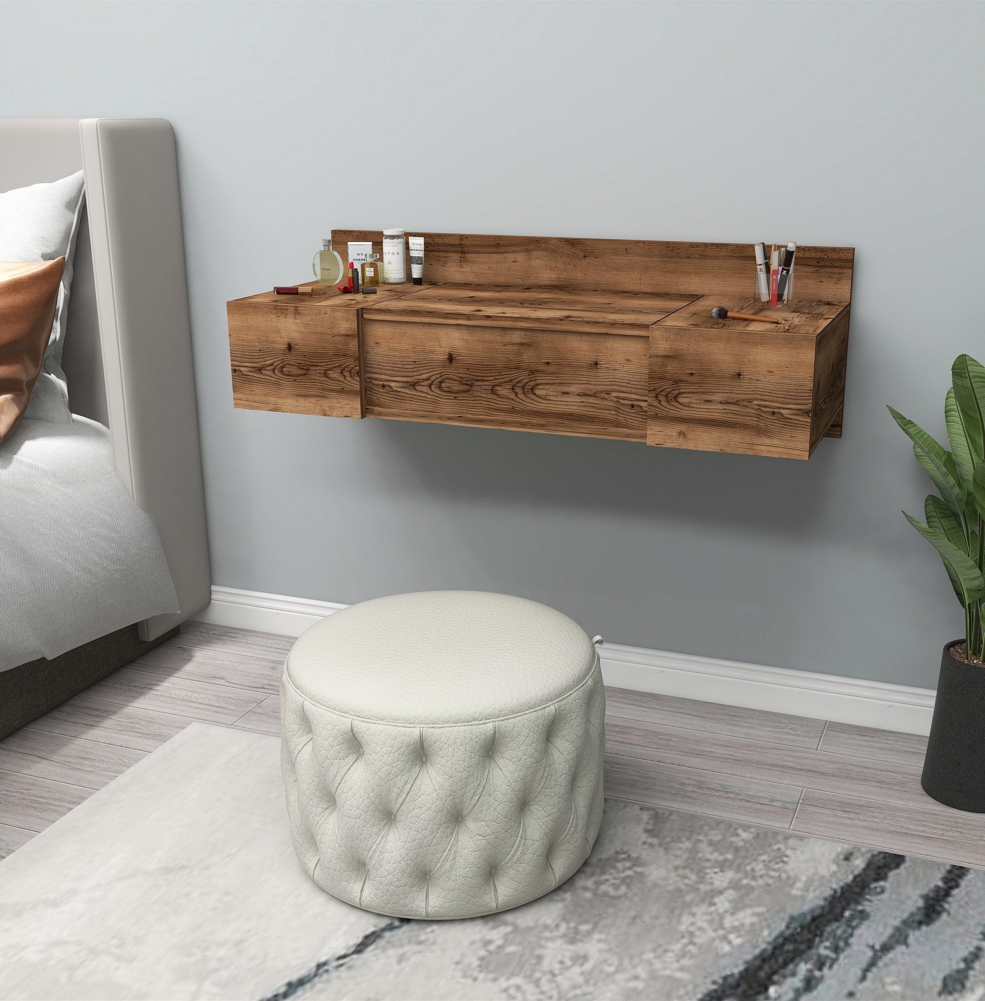 Toucador – 100 cm x 33 cm x 39,1 cm – Cor Lídia – Painéis de Partículas Revestidos a Melamina