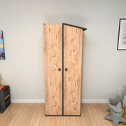 Guarda-roupa – 72 cm x 179,8 cm x 45,3 cm – Pinho Atlântico e Antracite – Melamina