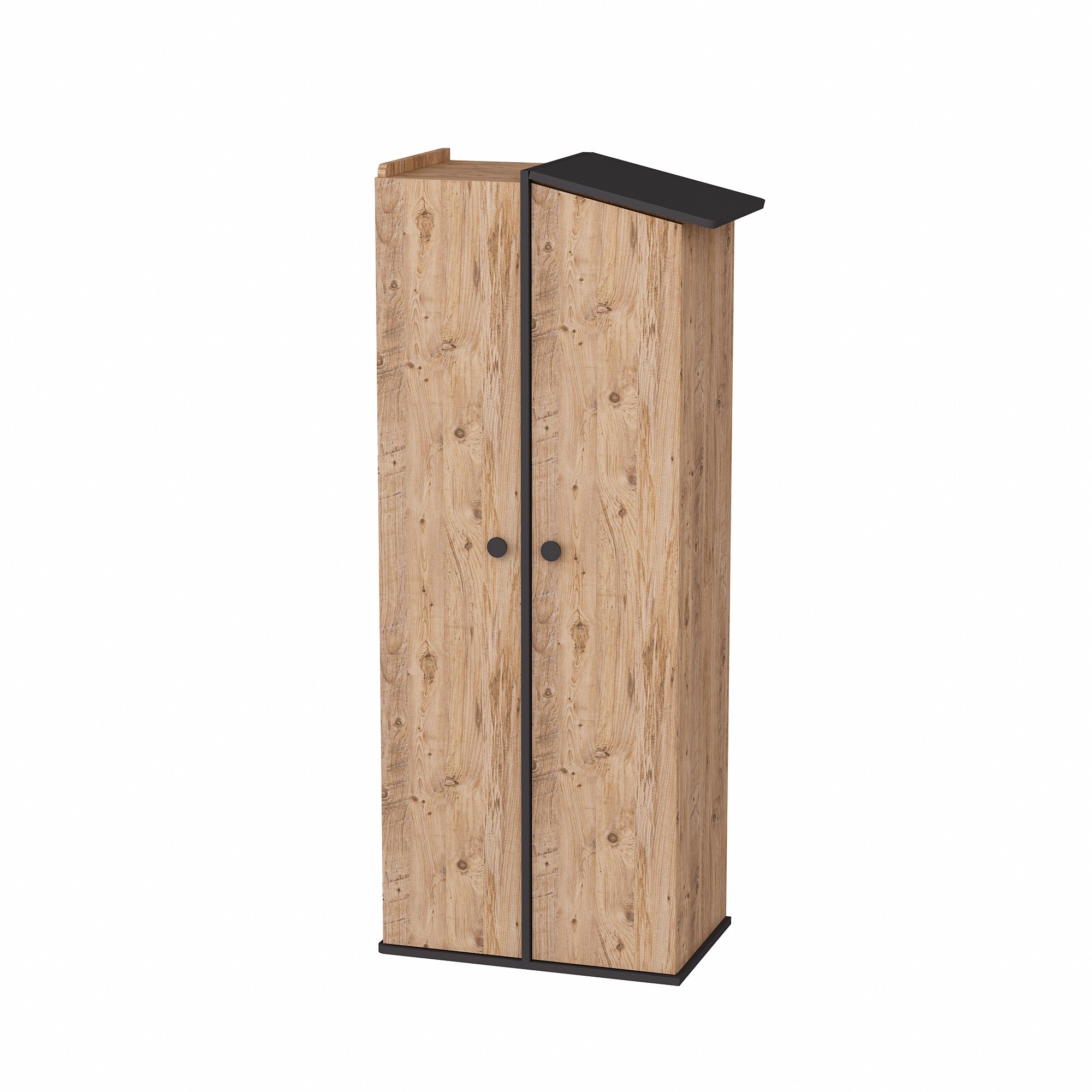 Guarda-roupa – 72 cm x 179,8 cm x 45,3 cm – Pinho Atlântico e Antracite – Melamina