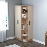Guarda-roupa elegante – 90 x 50 x 181,8 cm – Pinho Atlântico e Bege – Painéis de partículas revestidos a melamina