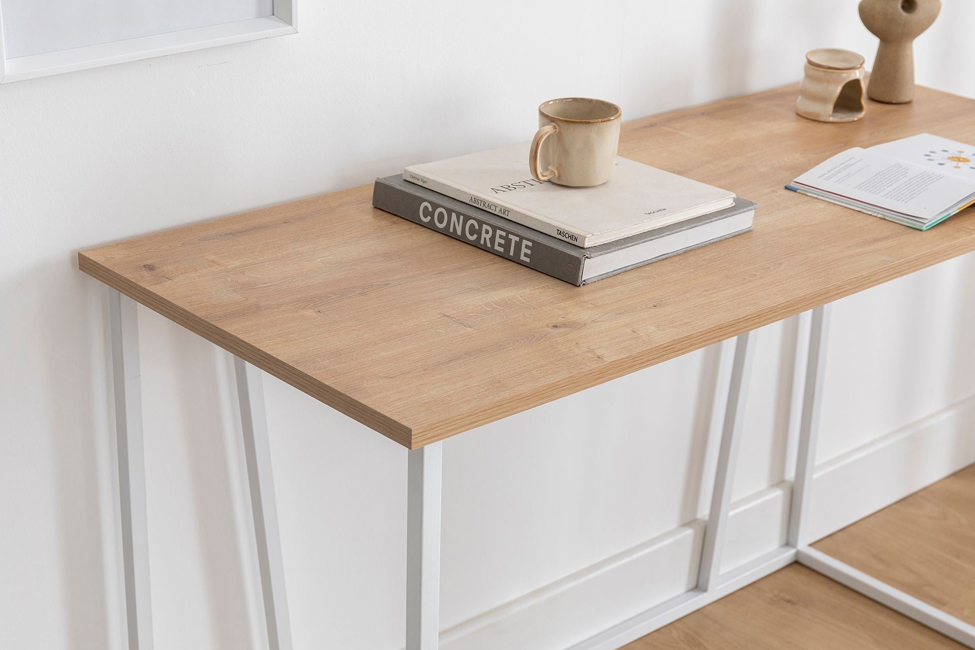 Secretária de Estudo – 120 cm x 50 cm x 72 cm – Branco e Safira – Painéis de partículas