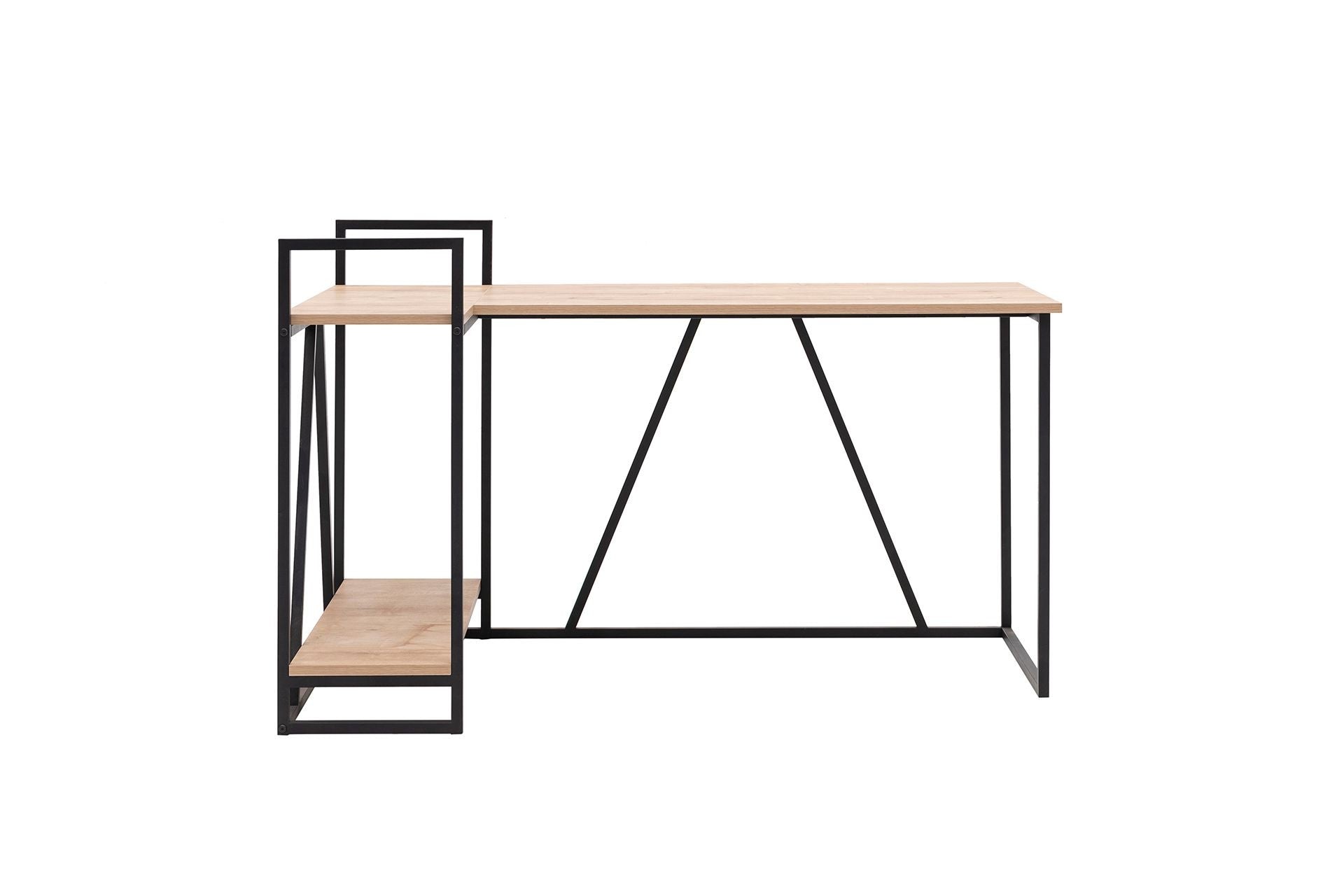 Secretária de Estudo – 140 cm x 90 cm x 85 cm – Preto e Safira – Painel de Partículas revestido a Melamina