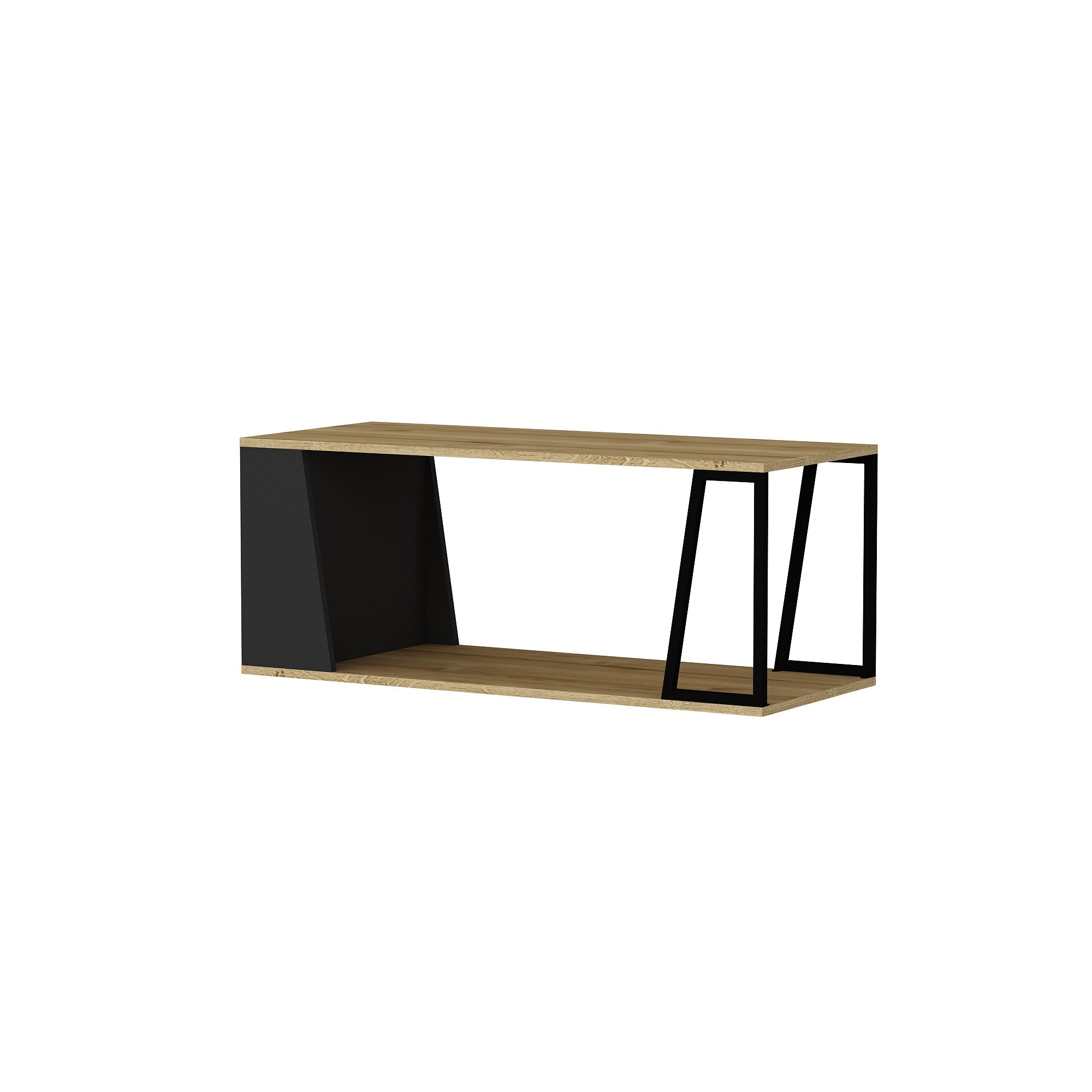 Mesa de Centro – 120 cm x 50 cm x 48.6 cm – Safira e Preto – Painel de Partículas Revestido a Melamina