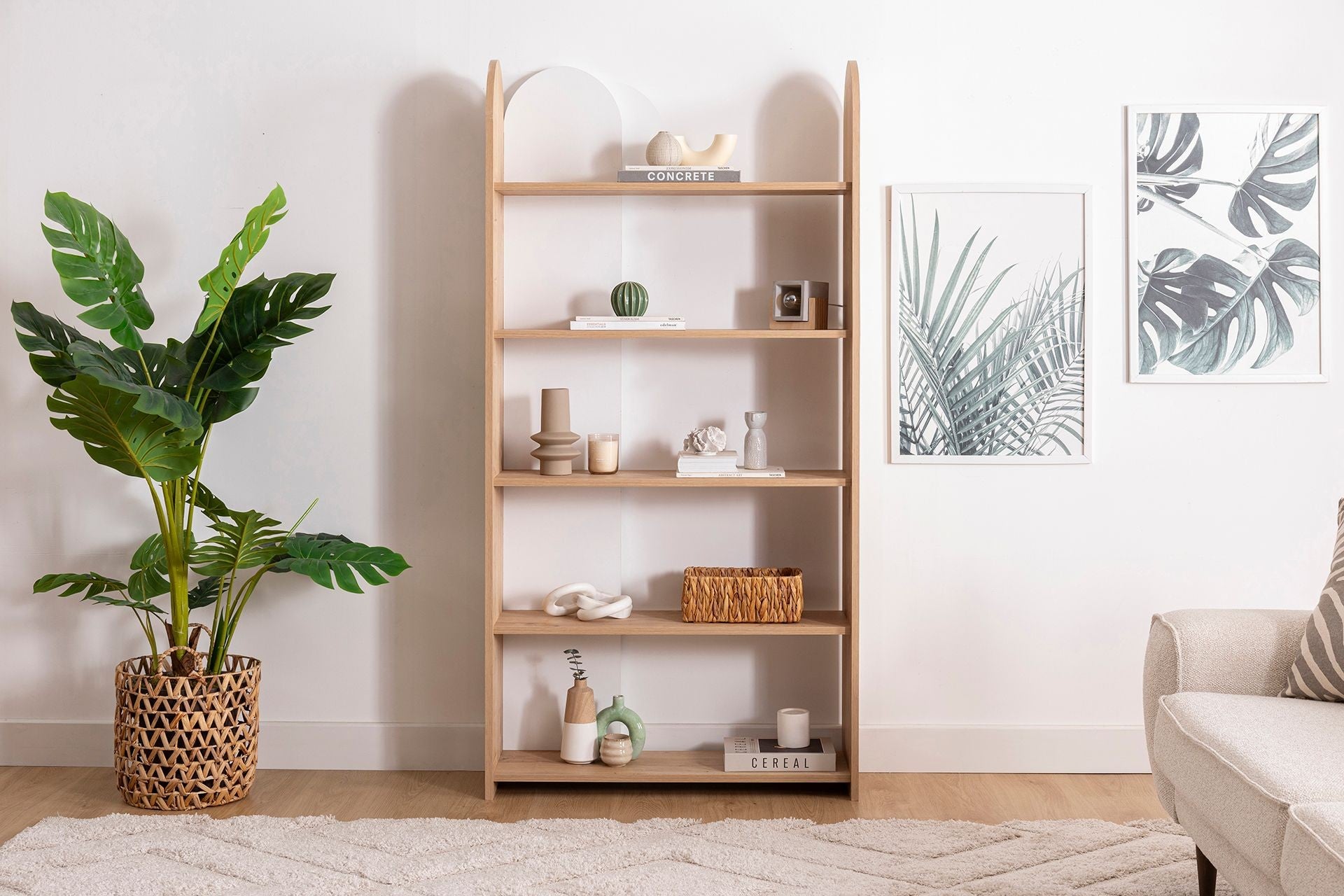 Estante de livros – 90cm x 30cm x 180cm – Safira e Branco – Painéis de partículas revestidos a melamina