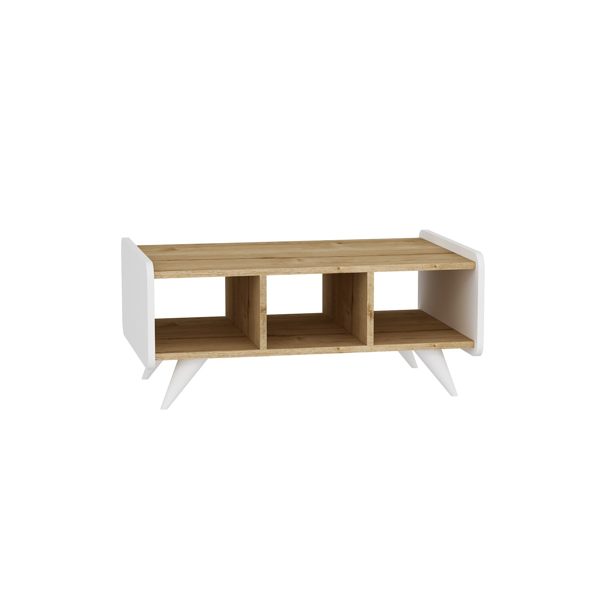 Mesa de Centro – 90cm x 59cm x 40.7cm – Safira e Branco – Estrutura Metálica