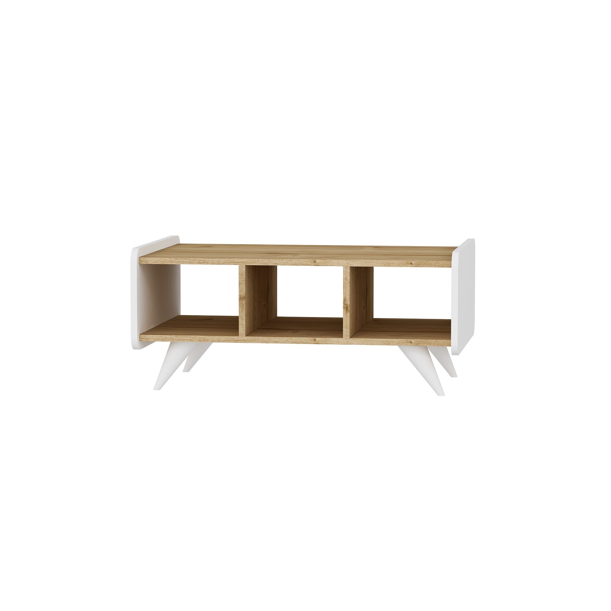 Mesa de Centro – 90cm x 59cm x 40.7cm – Safira e Branco – Estrutura Metálica
