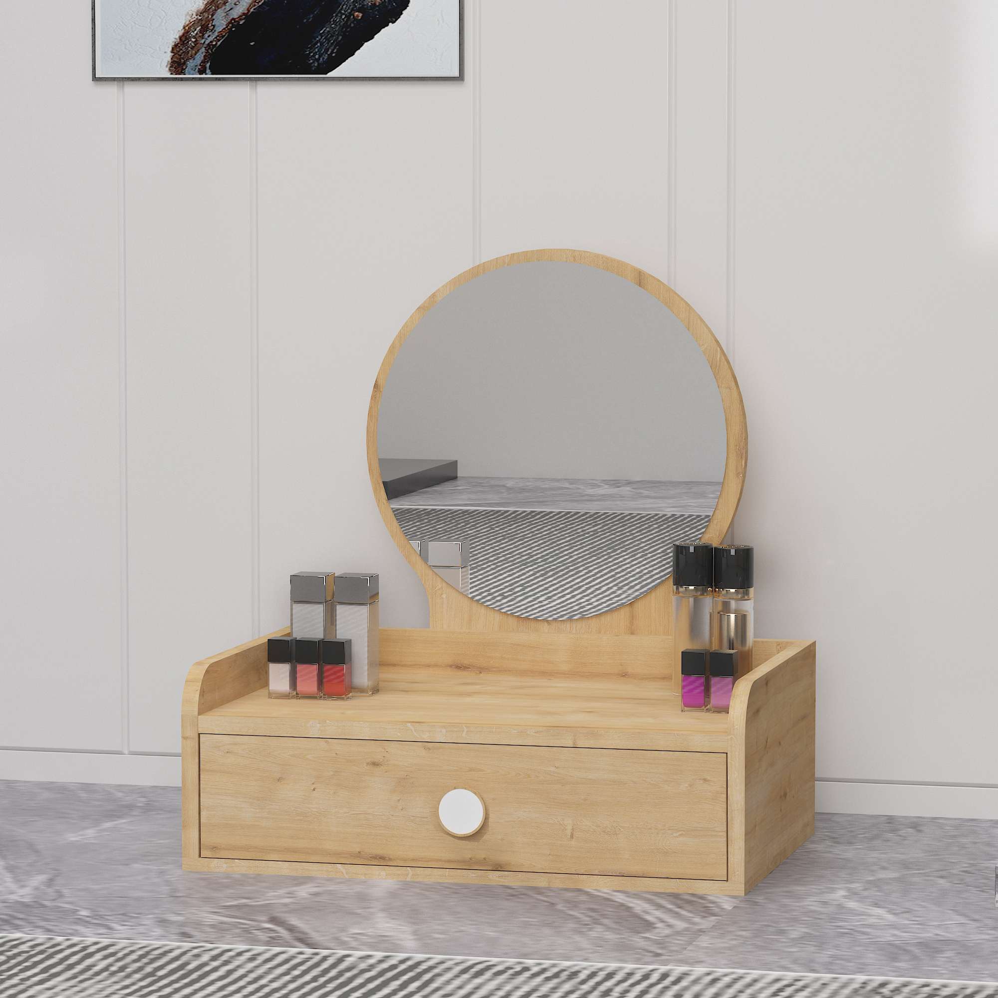 Toucador em Carvalho Safira – 60cm x 21.8cm x 40cm – Carvalho Safira – Madeira Aglomerada