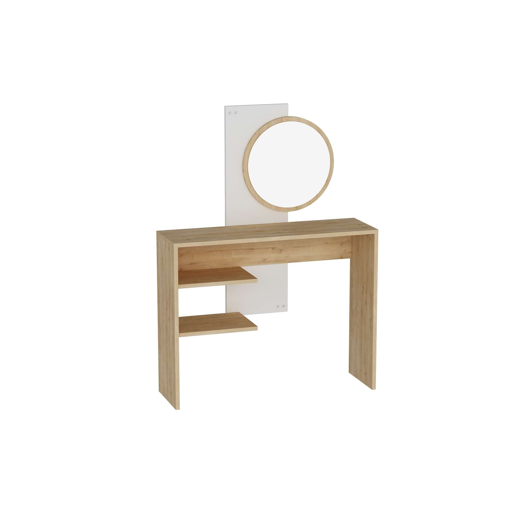 Toucador – 96 cm x 130 cm x 29,6 cm – Branco e Safira – Painel de partículas revestido em melamina