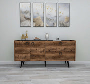 Aparador – 62,9x75x40 cm – Nogueira e Preto – Aglomerado