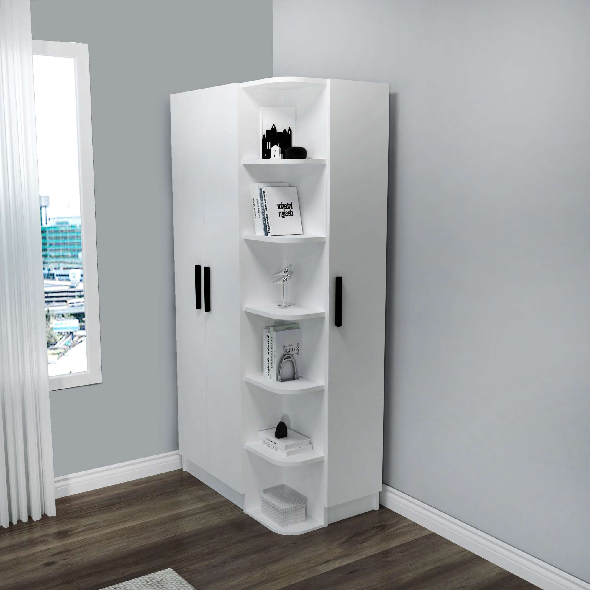 Guarda-roupa – 90 cm x 181,8 cm x 50 cm – Branco – MDF