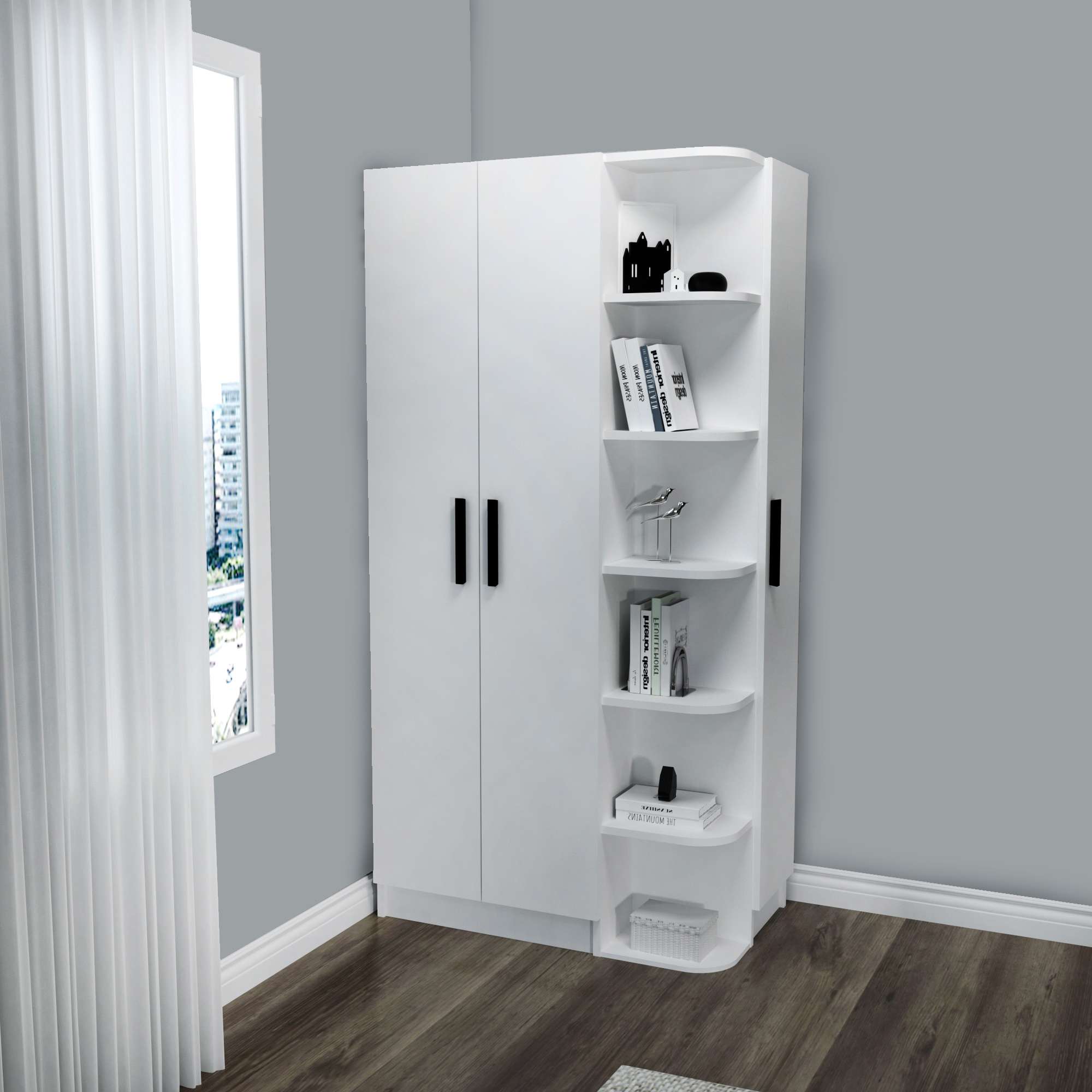 Guarda-roupa – 90 cm x 181,8 cm x 50 cm – Branco – MDF