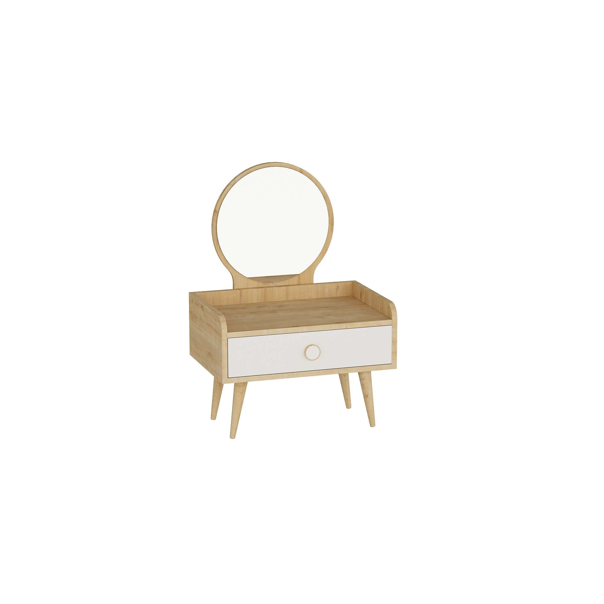 Toucador – 60 cm x 41,8 cm x 40 cm – Branco e Safira – Painel de partículas revestido em melamina