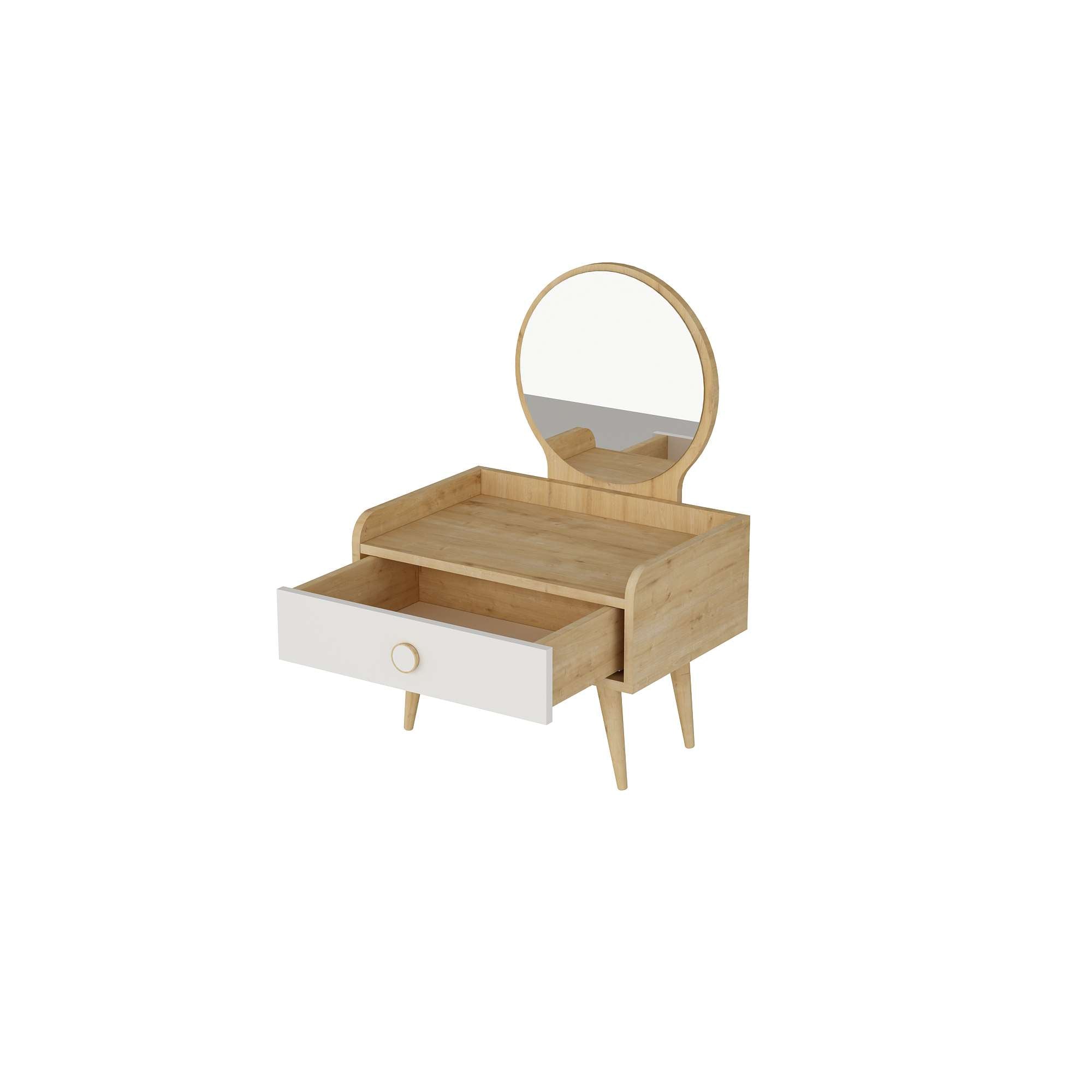 Toucador – 60 cm x 41,8 cm x 40 cm – Branco e Safira – Painel de partículas revestido em melamina
