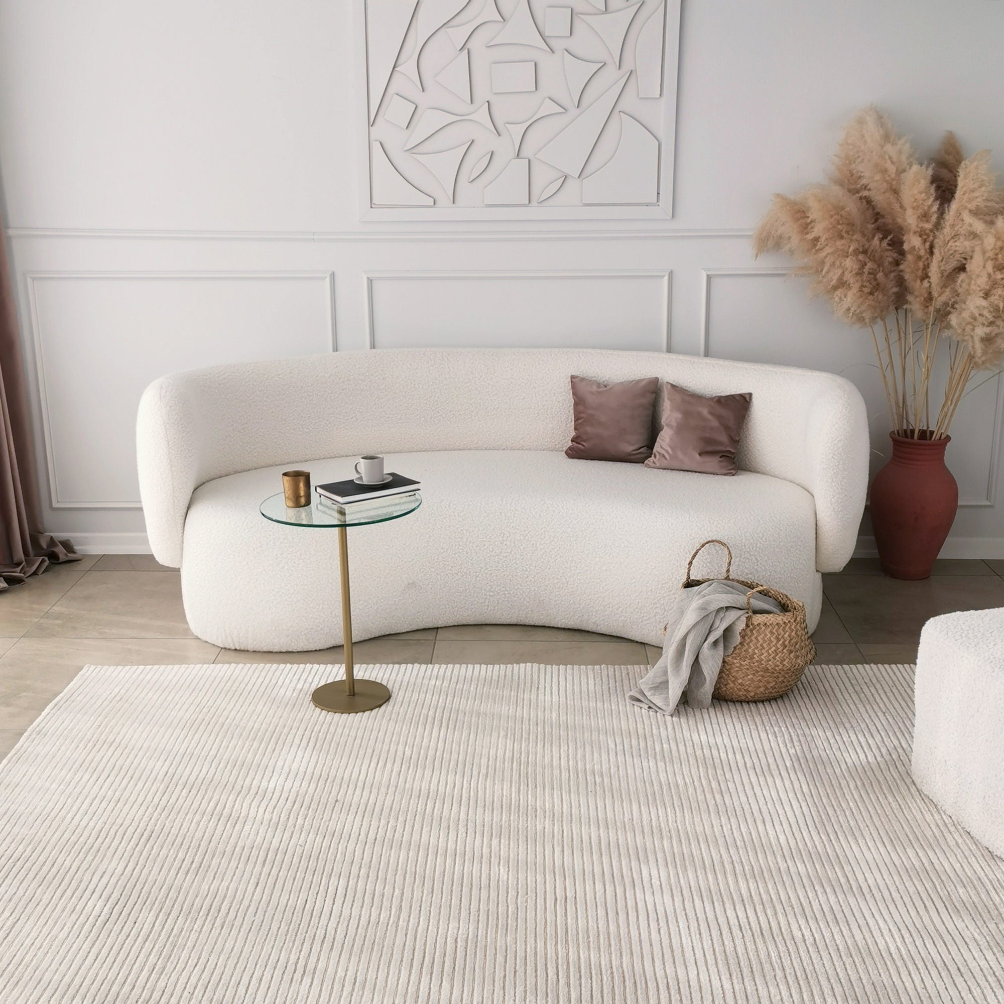 Mesa de Centro Moderna e Glamourosa, Acabamento Dourado, 40 x 50 x 40 cm | Tampo 100% Vidro Temperado, Pés de Metal, Antimanchas | Elegante e Funcional para Qualquer Espaço