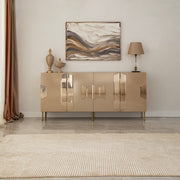 Aparador Elegante, Bronze e Dourado, 180 x 80 x 40 cm | 100% MDF, 18 mm de Espessura | Solução de Armazenamento Elegante para Espaços de Vida Modernos