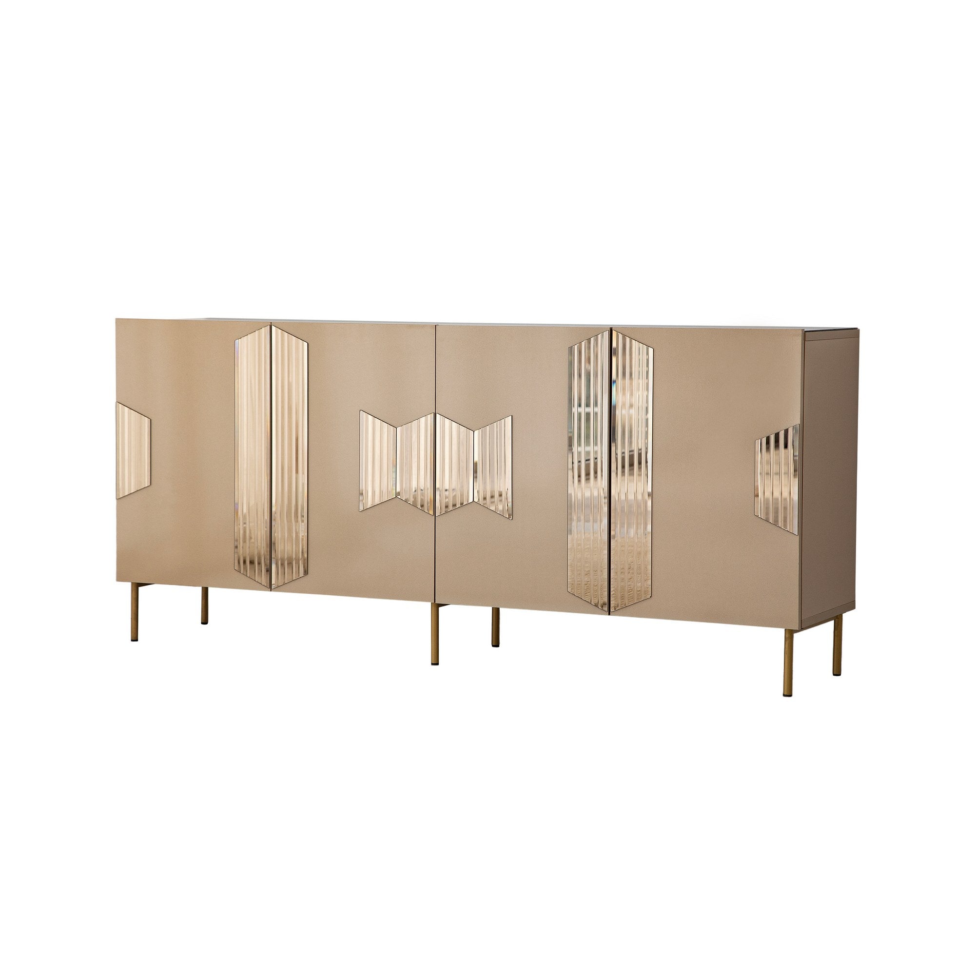 Aparador Elegante, Bronze e Dourado, 180 x 80 x 40 cm | 100% MDF, 18 mm de Espessura | Solução de Armazenamento Elegante para Espaços de Vida Modernos