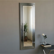 Espelho de Parede Moderno Prateado, 40 x 120 cm | 100% MDF, Montado, Ajustável Horizontal e Verticalmente | Perfeito para Hotéis e Espaços Contemporâneos