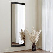 Espelho de parede preto elegante, 120 x 40 x 2,2 cm | 100% MDF, montado, ajustável horizontal e verticalmente | Perfeito para decoração moderna de hotéis e residências