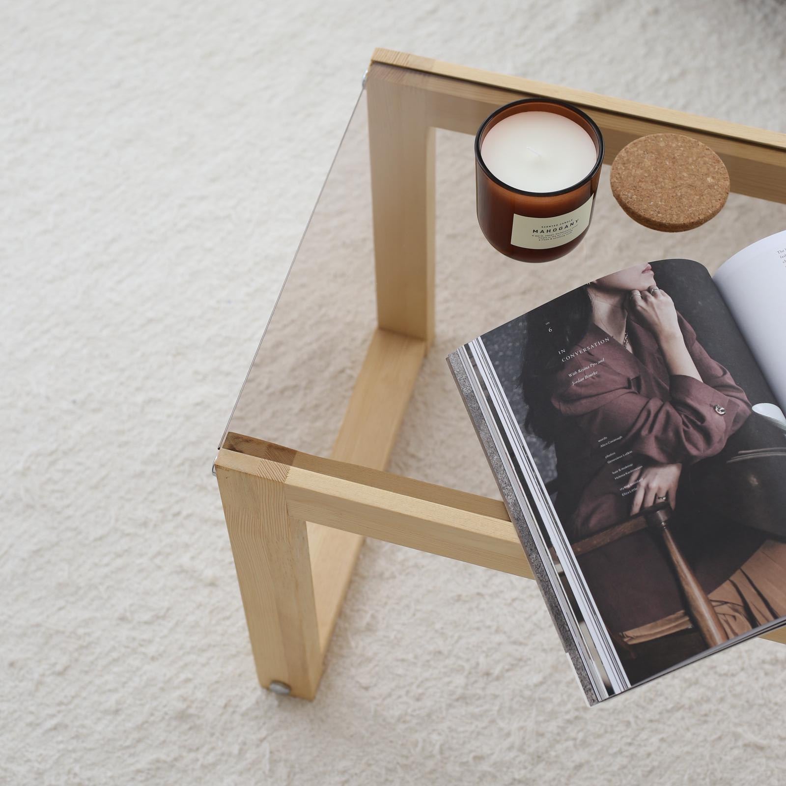 Móvel de TV moderno, 130 cm, 100% madeira maciça de pinho e vidro temperado, 6 mm de espessura | Montável na parede, design escandinavo rústico, acabamento natural