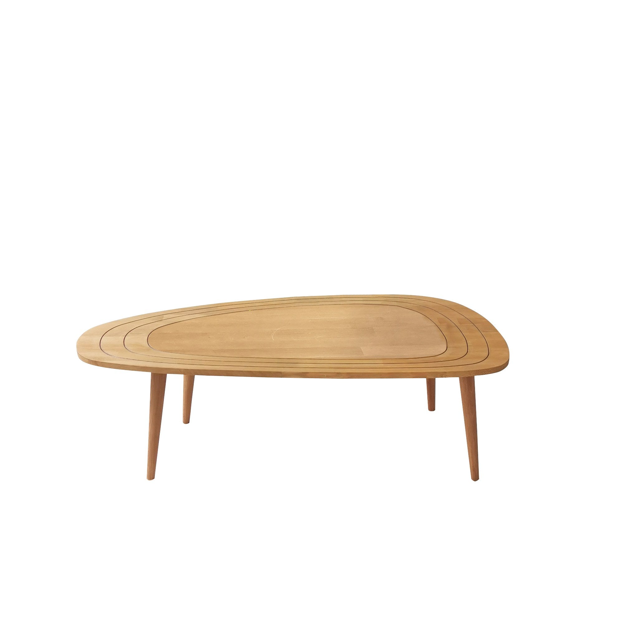 Mesa de Centro Elegante, Cor Teca, 115 x 38 x 50 cm | 100% Madeira de Pinho e Faia de Alta Qualidade | Perfeita para Salas de Estar Modernas e Espaços Aconchegantes
