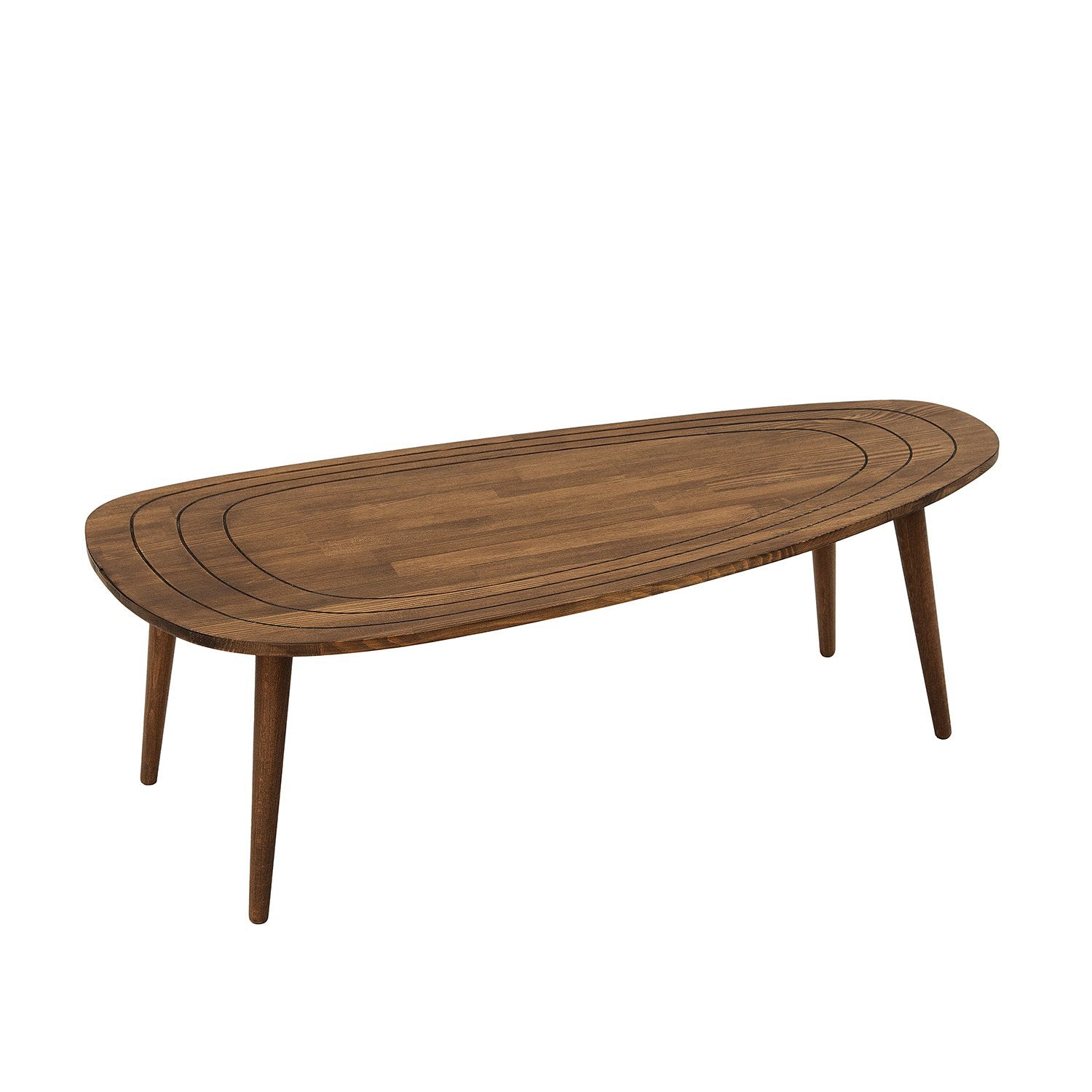 Mesa de Centro Elegante em Nogueira, 115 x 50 x 38 cm | 100% Madeira de Faia | Design Elegante e Durável para Salas de Estar Modernas e Espaços Aconchegantes