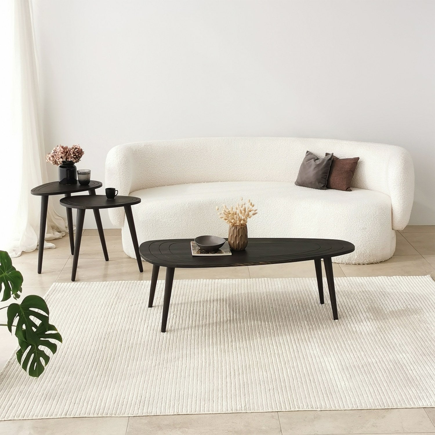 Mesa de Centro Elegante, Antracite, 115 x 38 x 50 cm | 100% Madeira de Pinho e Faia de Alta Qualidade | Perfeita para Salas de Estar Modernas e Espaços Aconchegantes
