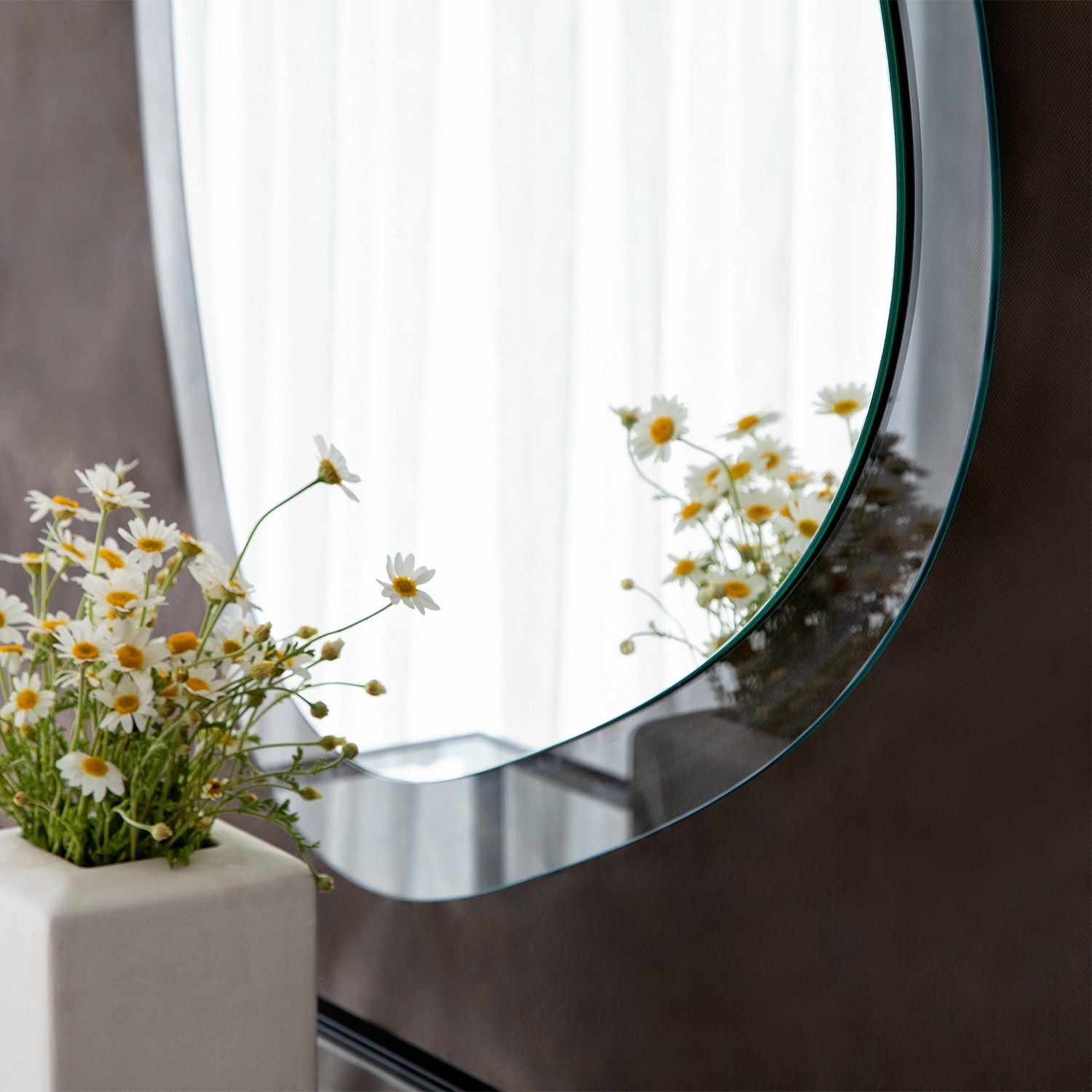 Espelho Ecológico Elegante Flotal-E, 67 x 85 cm | 100% Vidro Temperado, Acabamento Transparente | Perfeito para Decoração Moderna e Espaços Elegantes