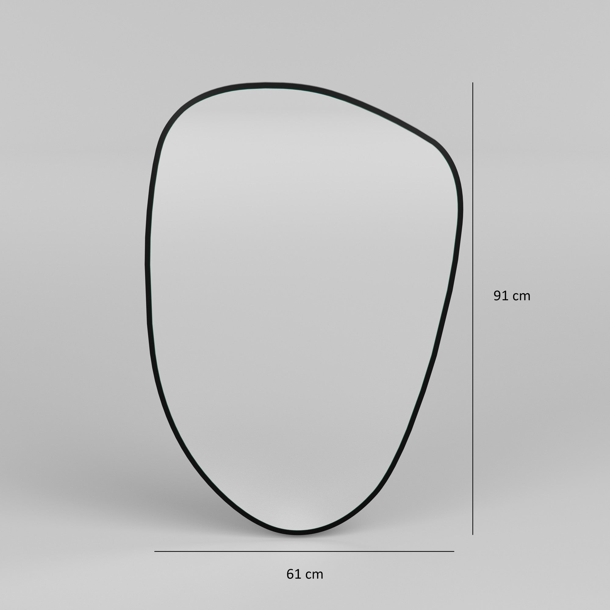 Espelho Ecológico Flotal-E Preto Elegante, 91 x 61 cm | 100% MDF, 18 mm de espessura | Perfeito para decoração moderna e espaços elegantes