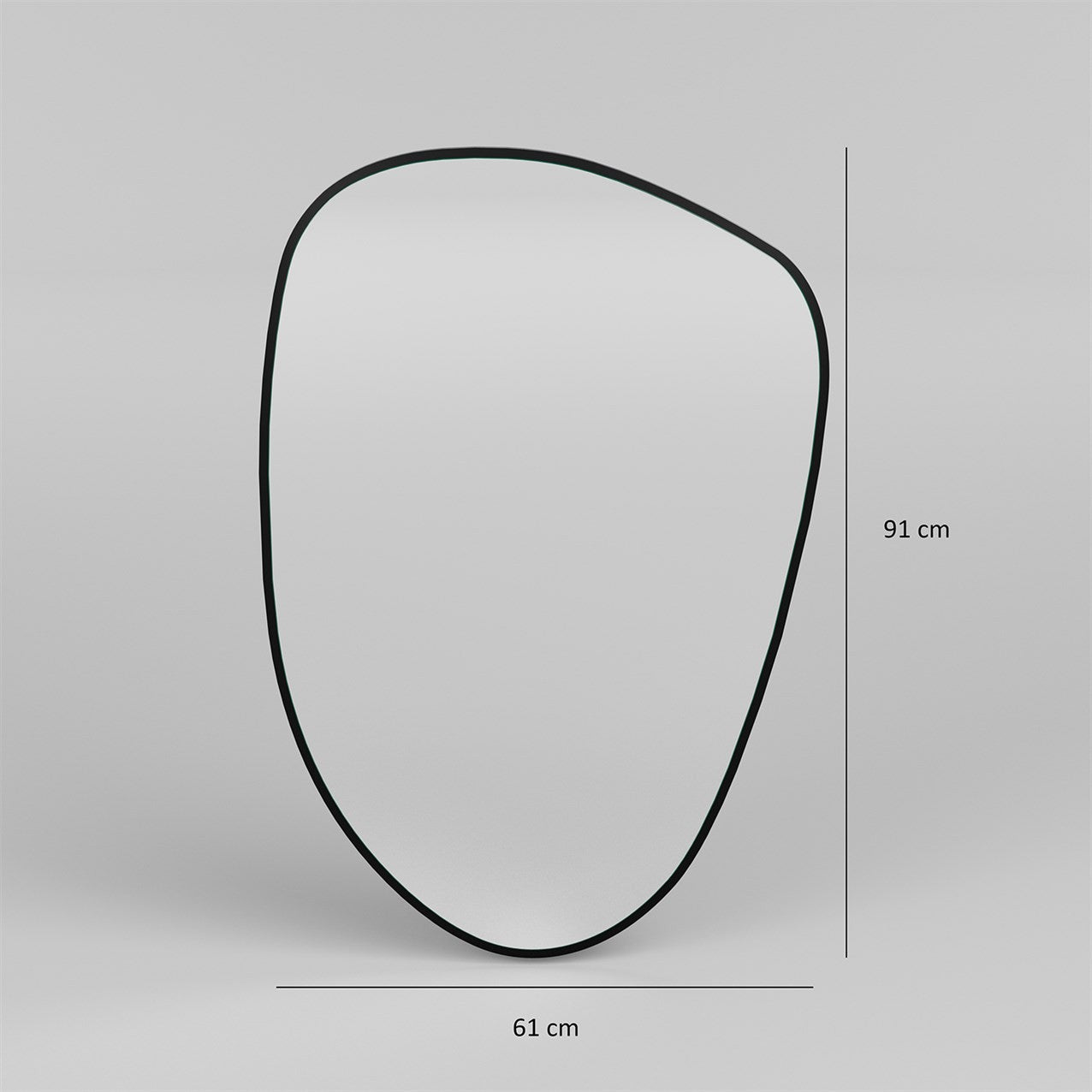 Espelho Ecológico Flotal-E Preto Elegante, 91 x 61 cm | 100% MDF, 18 mm de espessura | Perfeito para decoração moderna e espaços elegantes
