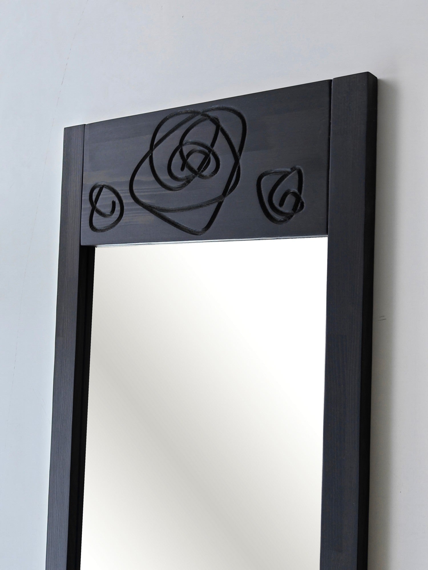Espelho Cheval Elegante, 55 cm x 155 cm, 100% madeira maciça de pinho, cor antracite | Espelho Flotal-E Ecológico | Perfeito para Quartos e Vestiários Modernos