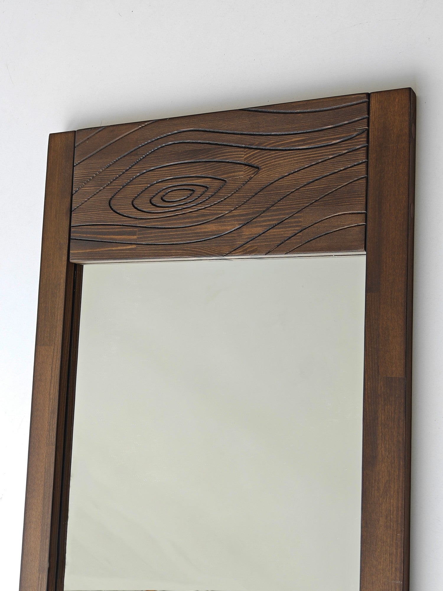 Espelho Cheval Elegante, 55 cm x 155 cm, Cor Nogueira | 100% Madeira Maciça de Pinho, Espelho Ecológico Flotal-E | Perfeito para Quartos e Vestiários